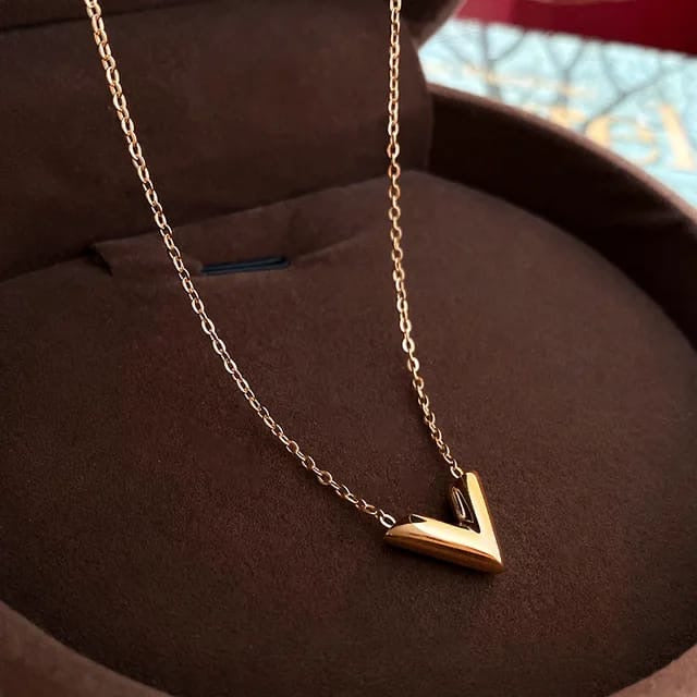 V-Shaped Golden Steel Pendant