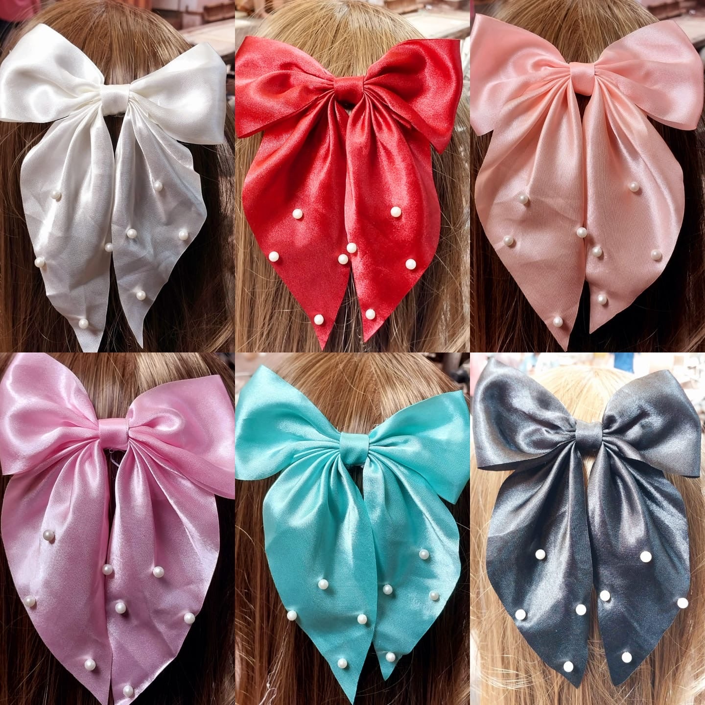 Korean Style Pearl Hair Bow