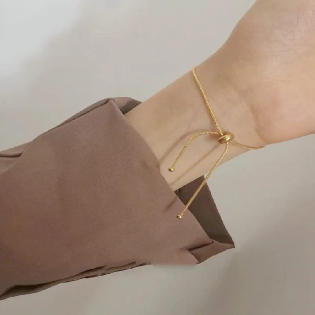 Minimalist Drawstring Adjustable Anklet (Set of Anklet & Bracelet)