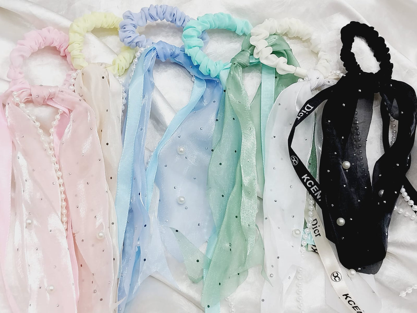 Summer Chiffon Hairband Scrunchies Pack of Six