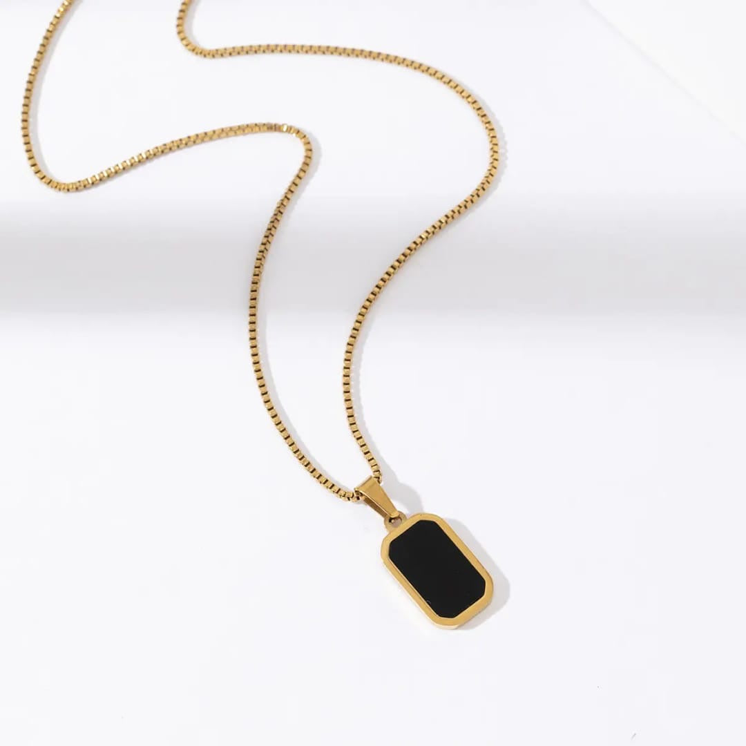 Minimalist Black Tag Pendant