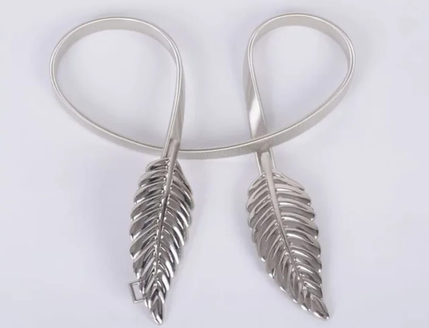 Silver Leaf Design Belt Waistband Adjustable