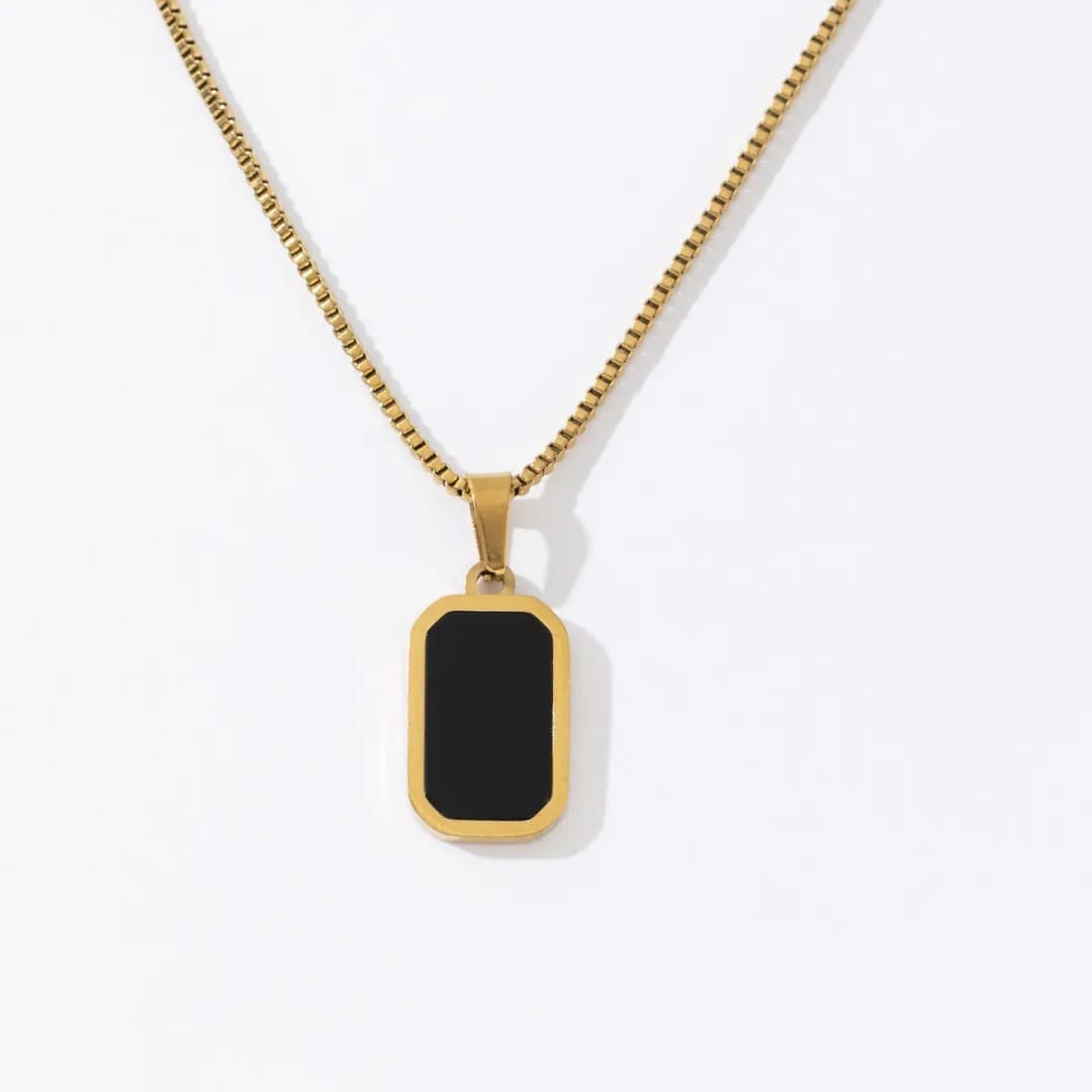 Minimalist Black Tag Pendant