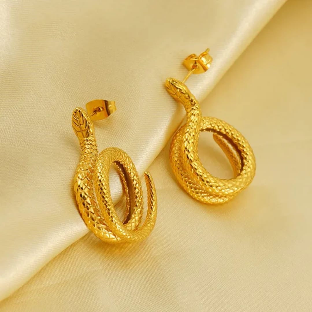 Serpentine Earrings - Trendy Snake Design
