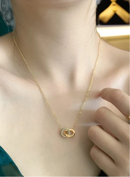 Luxury Crystal Roman Double Loop Pendant