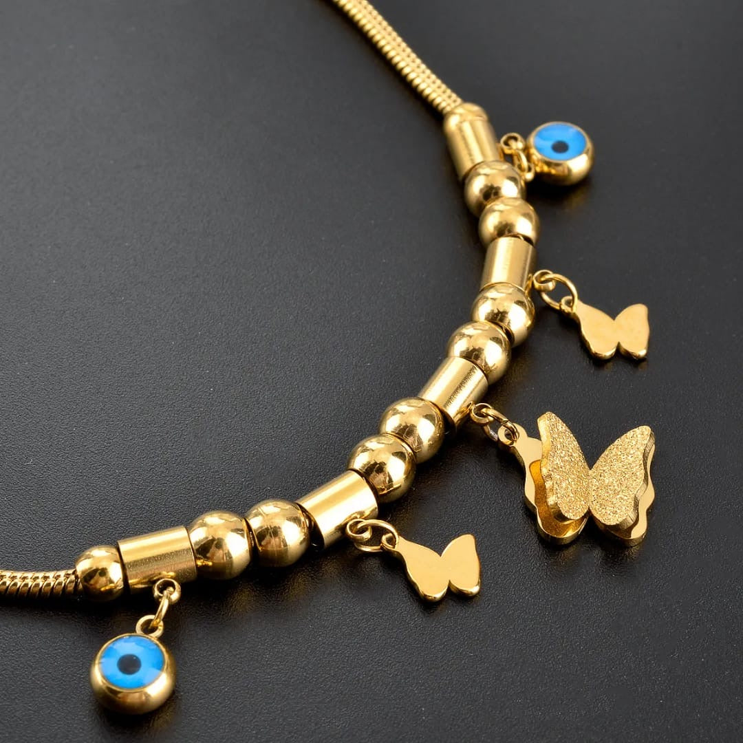 Evil Eye Butterfly Beads Bracelet