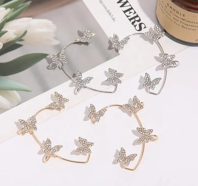 Elegant Butterfly Ear-cuff Zircon Rhinestone