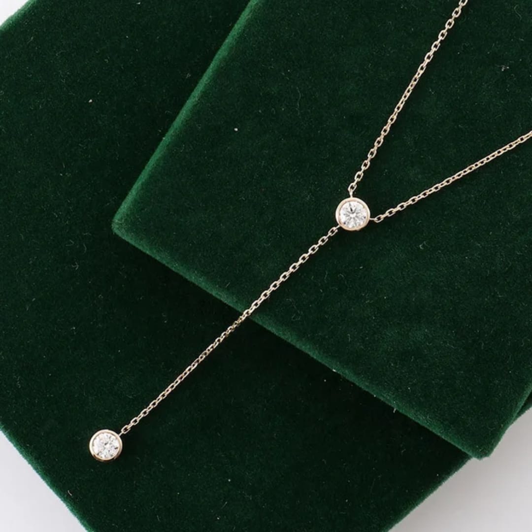 Elegant Double Solitaire Minimalist Necklace