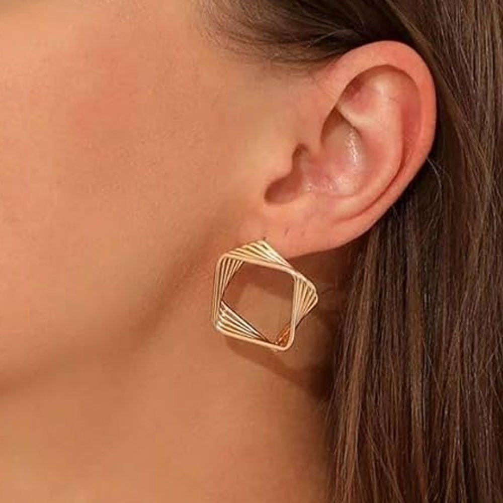 Elegant Rectiloops Earrings (Square Hoops)