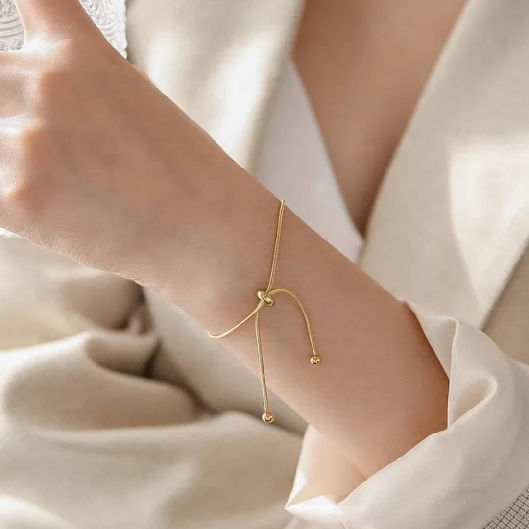 Minimalist Drawstring Adjustable Anklet (Set of Anklet & Bracelet)