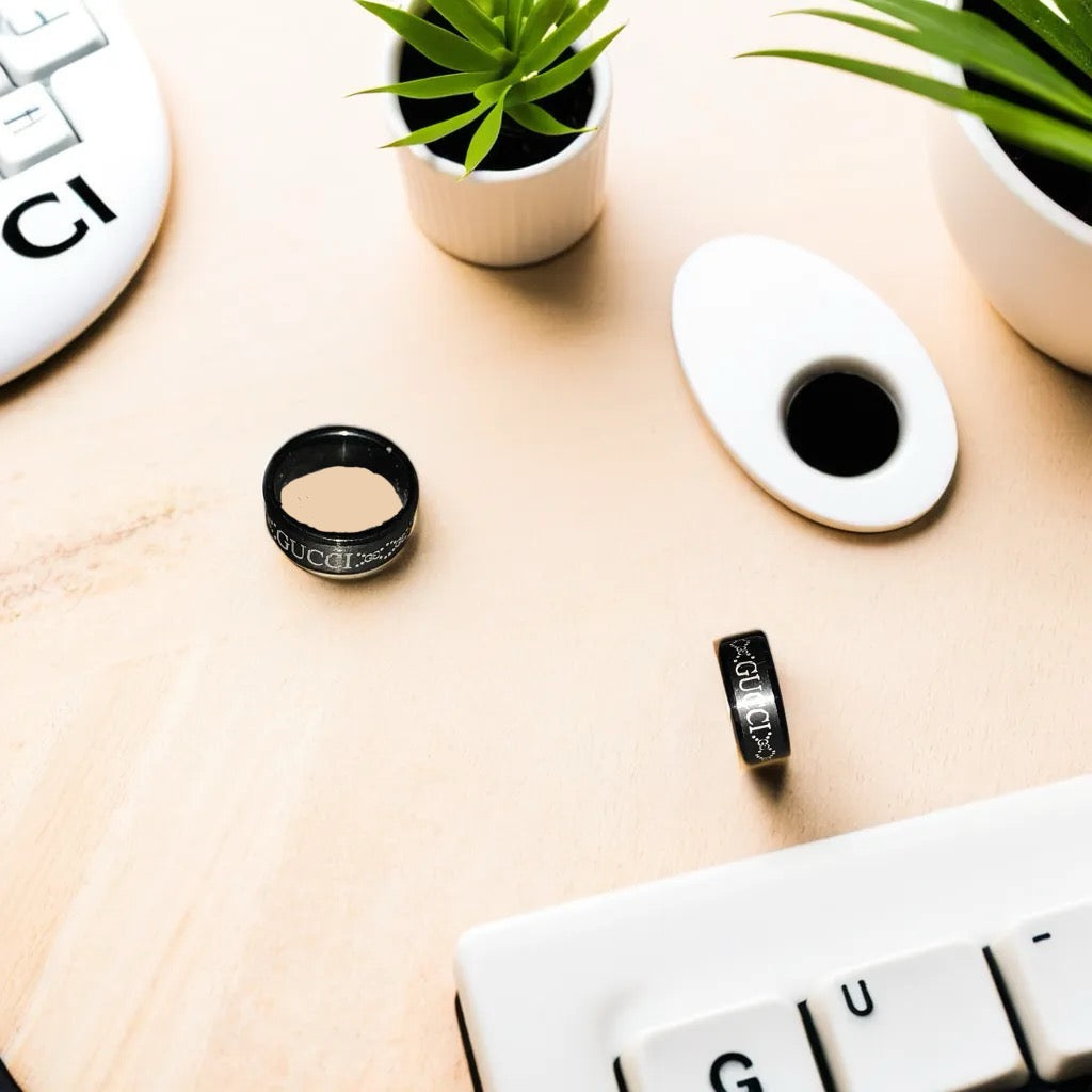 Black Titanium Gucci Ring