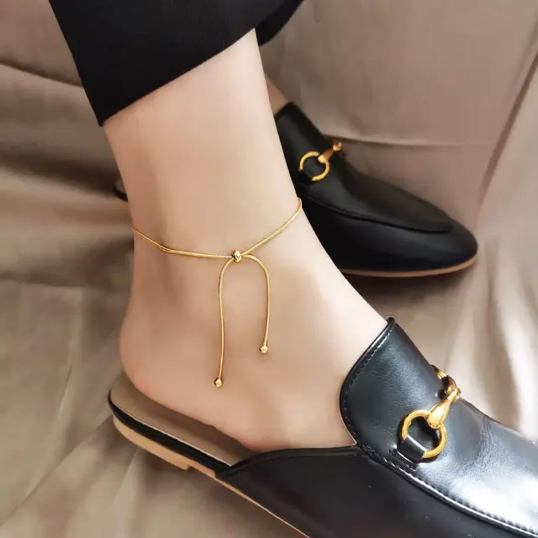 Minimalist Drawstring Adjustable Anklet (Set of Anklet & Bracelet)