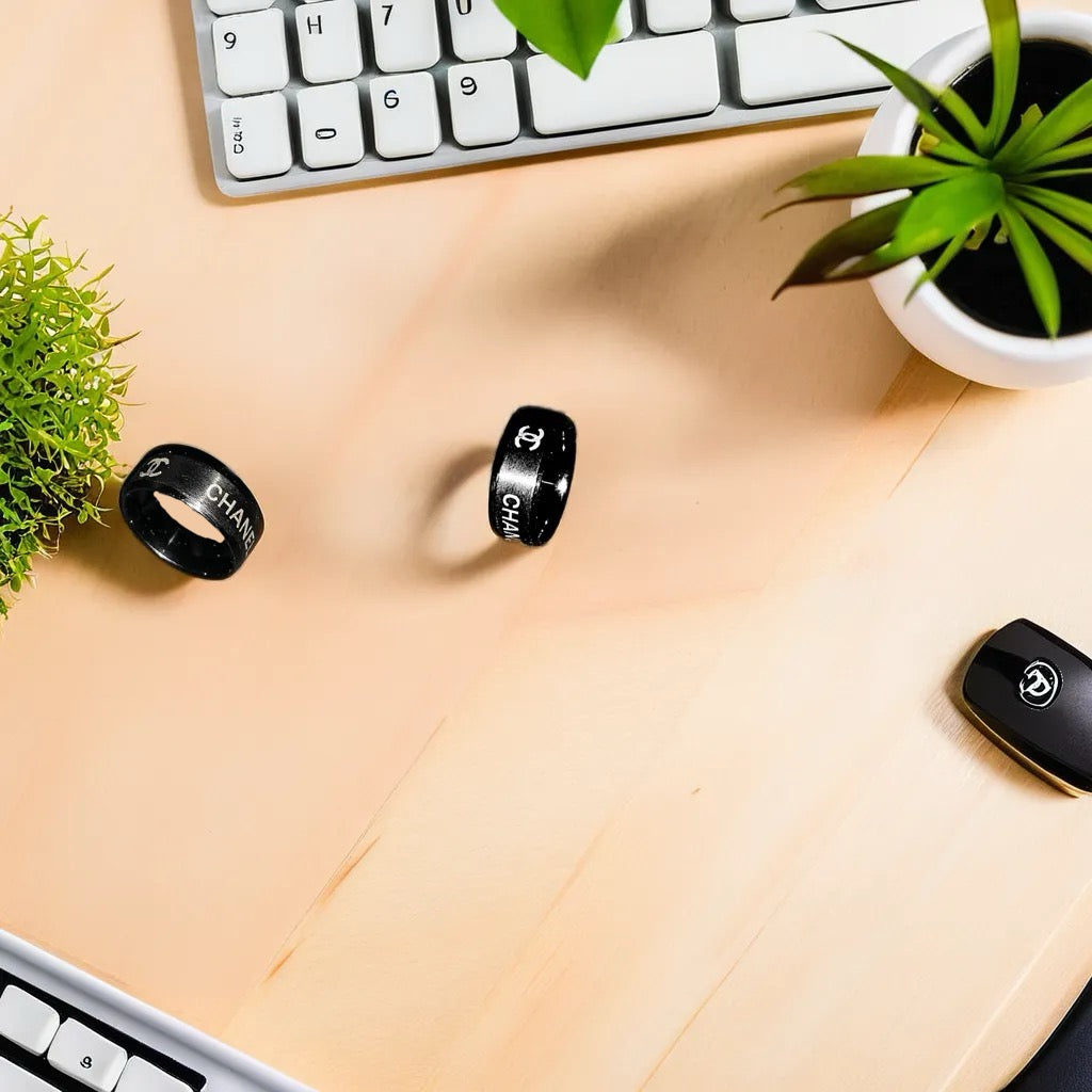 Black Titanium Chanel Ring