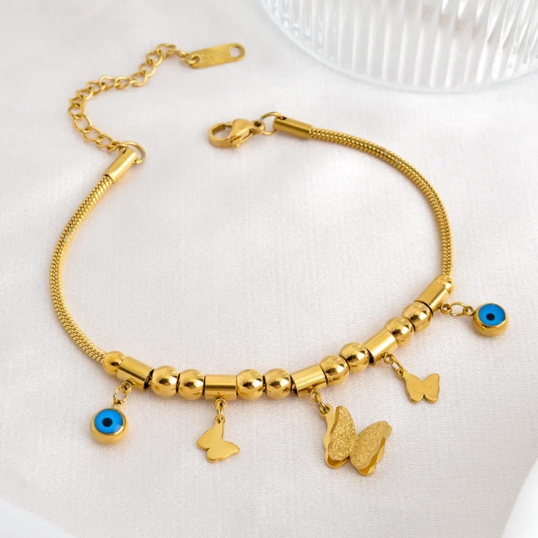Evil Eye Butterfly Beads Bracelet