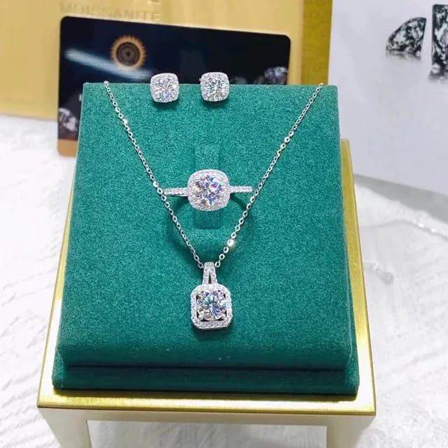 Crystal Zircon Stone Necklace Set