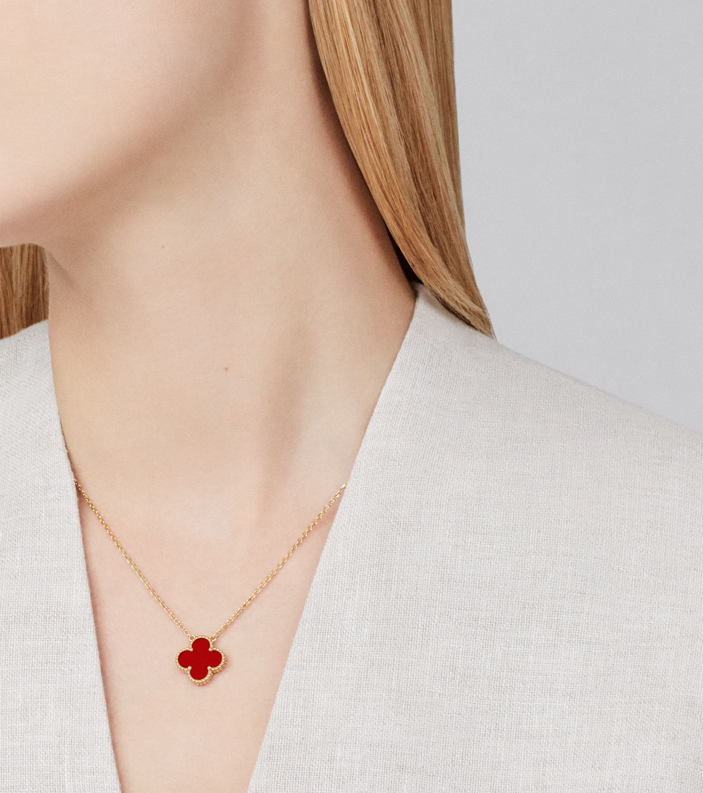 van cleef pendant - red