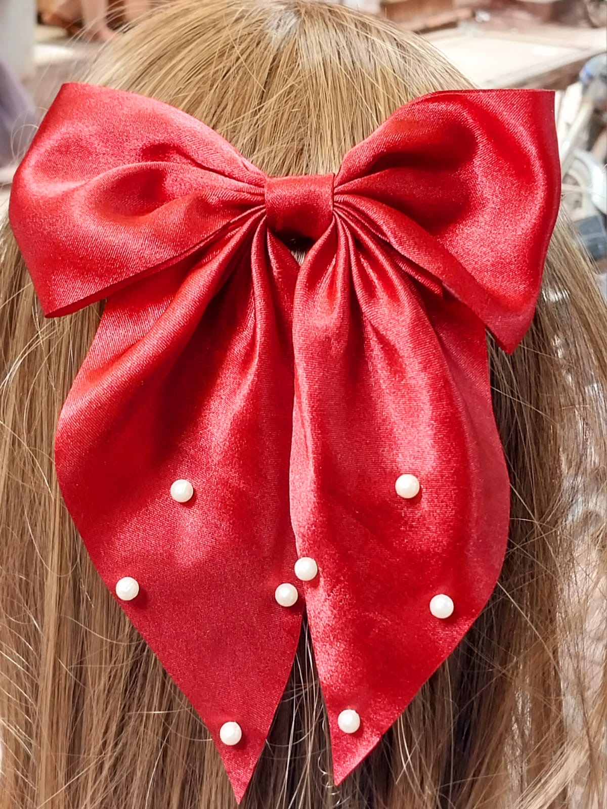 Korean Style Pearl Hair Bow