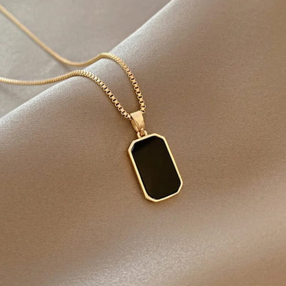 Minimalist Black Tag Pendant