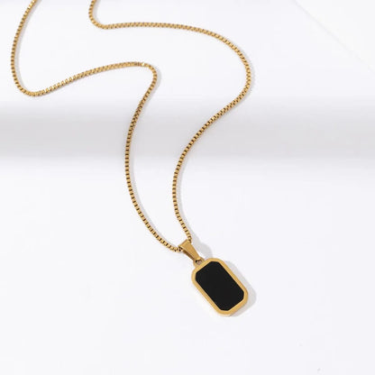 Minimalist Black Tag Pendant