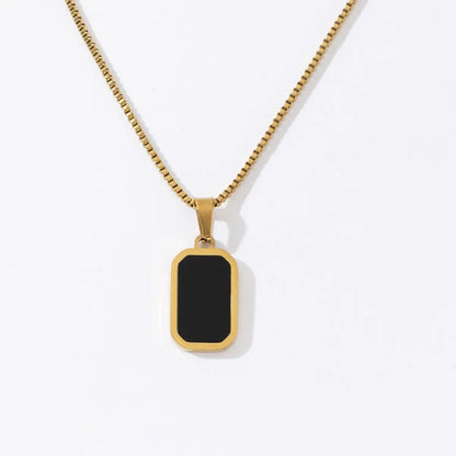 Minimalist Black Tag Pendant