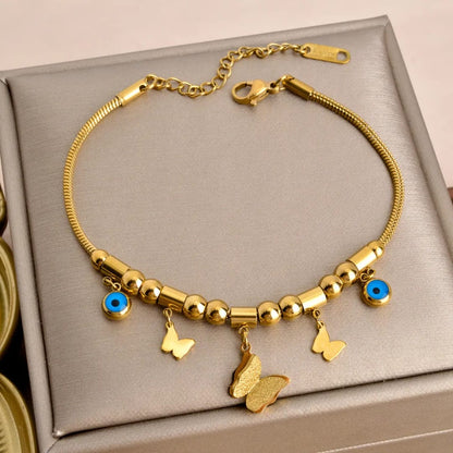 Evil Eye Butterfly Beads Bracelet