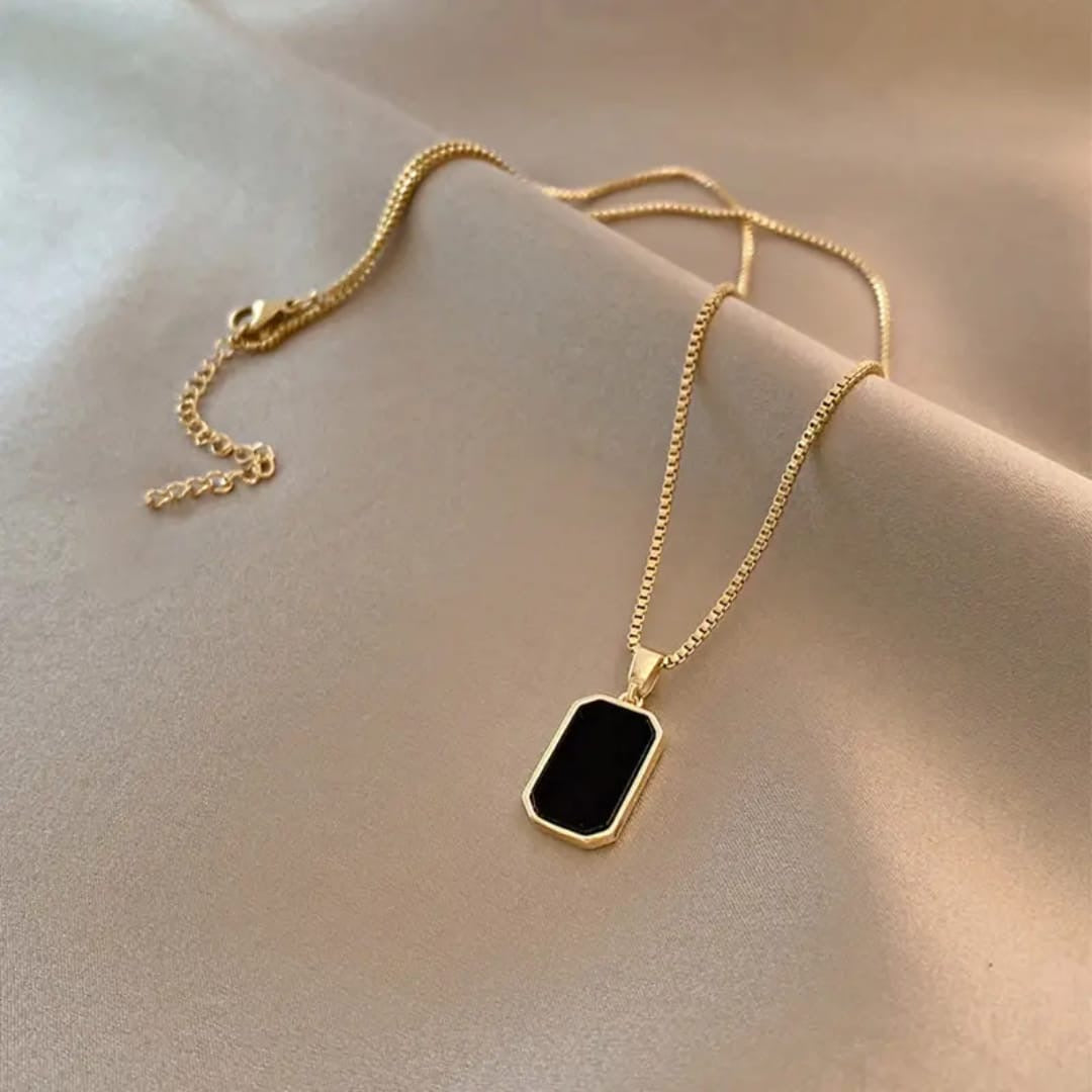 Minimalist Black Tag Pendant