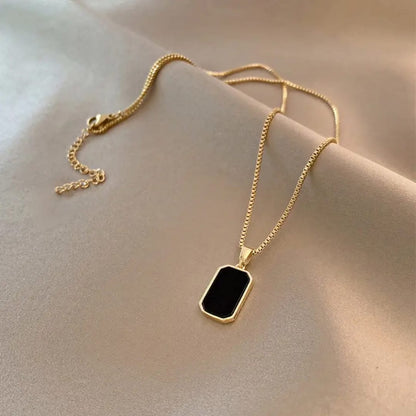 Minimalist Black Tag Pendant