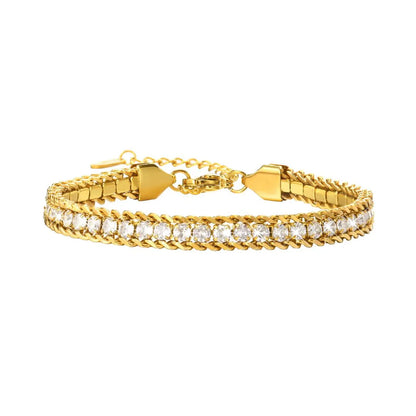 Elegant Zircon Layered Tennis Bracelet
