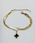 Black Leaf Clover Bracelet - Image 2