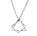 Geometric Interlocking 3D Square Triangle Pendant - Image 3