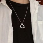 Geometric Interlocking 3D Square Triangle Pendant