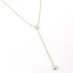 Elegant Double Solitaire Minimalist Necklace - Image 4