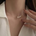 Elegant Four Pearl Pendant Minimal Thin Snake-chain