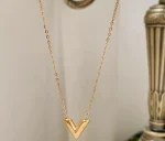 V-Shaped Golden Steel Pendant - Image 3