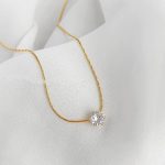 Minimalistic Solitaire Zircon Charm Necklace - Image 5