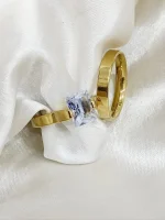 Elegant Zircon Golden Promise Ring - Image 3