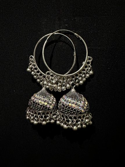 Classic Silver Jhumka Earrings