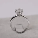 Elegant Silver Solitaire Ring (Adjustable) - Image 2
