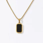 Minimalist Black Tag Pendant - Image 3