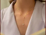 Elegant Double Solitaire Minimalist Necklace - Image 5