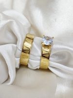 Luxury Golden Bling Couple Rings
