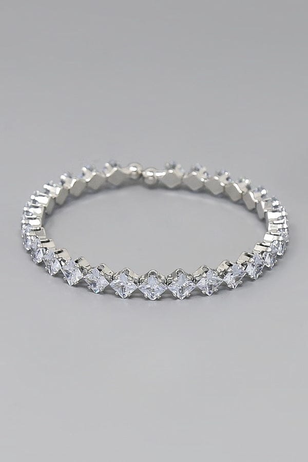 87953B35-319F-4C62-B855-56CE38AE3721 Elegant Tennis Design Silver Zircon Bracelet - Image 1
