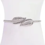 Silver Leaf Design Belt Waistband Adjustable - Image 4