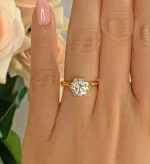 Elegant Golden Solitaire Ring (Adjustable) - Image 3