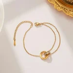 Luxury Roman Double Loop Anklet & Bracelet Set - Image 3