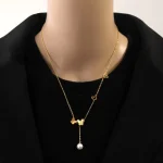 Double Butterfly Charm Necklace - Image 3