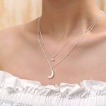 Arzonai Eight-pointed Star Moon Double-layer Necklace