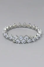 Elegant Tennis Design Silver Zircon Bracelet - Image 4