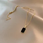 Minimalist Black Tag Pendant - Image 5