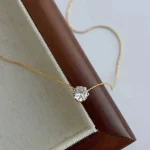 Minimalistic Solitaire Zircon Charm Necklace - Image 3